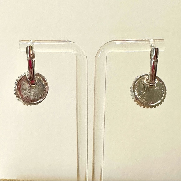 NWT Fashion Accents Earrings silver tone / clear crystal rhinestones - Picture 11 of 12